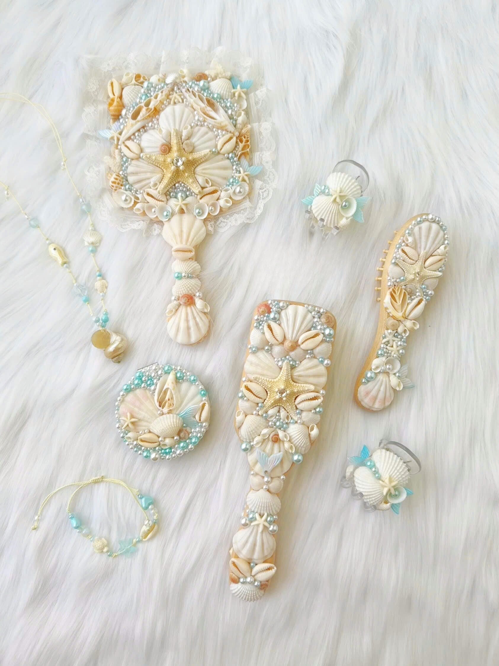 Mermaid Mirror with Floral Trim - Square