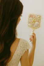 Mermaid Mirror with Floral Trim - Square