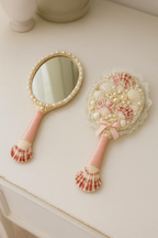 Mermaid Mirror with Floral Trim_10x6 inches