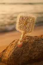 Mermaid Mirror with Floral Trim - Square