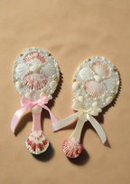 Coastal Bow Mirror with Pearls - 10x6 inches