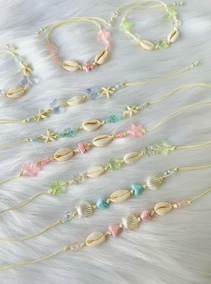 Mixed Seashell Charms Bracelet